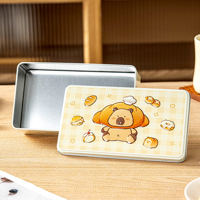 长方形铁盒收纳马口铁小ins风糖果曲奇饼干卡通子空礼品礼物儿童