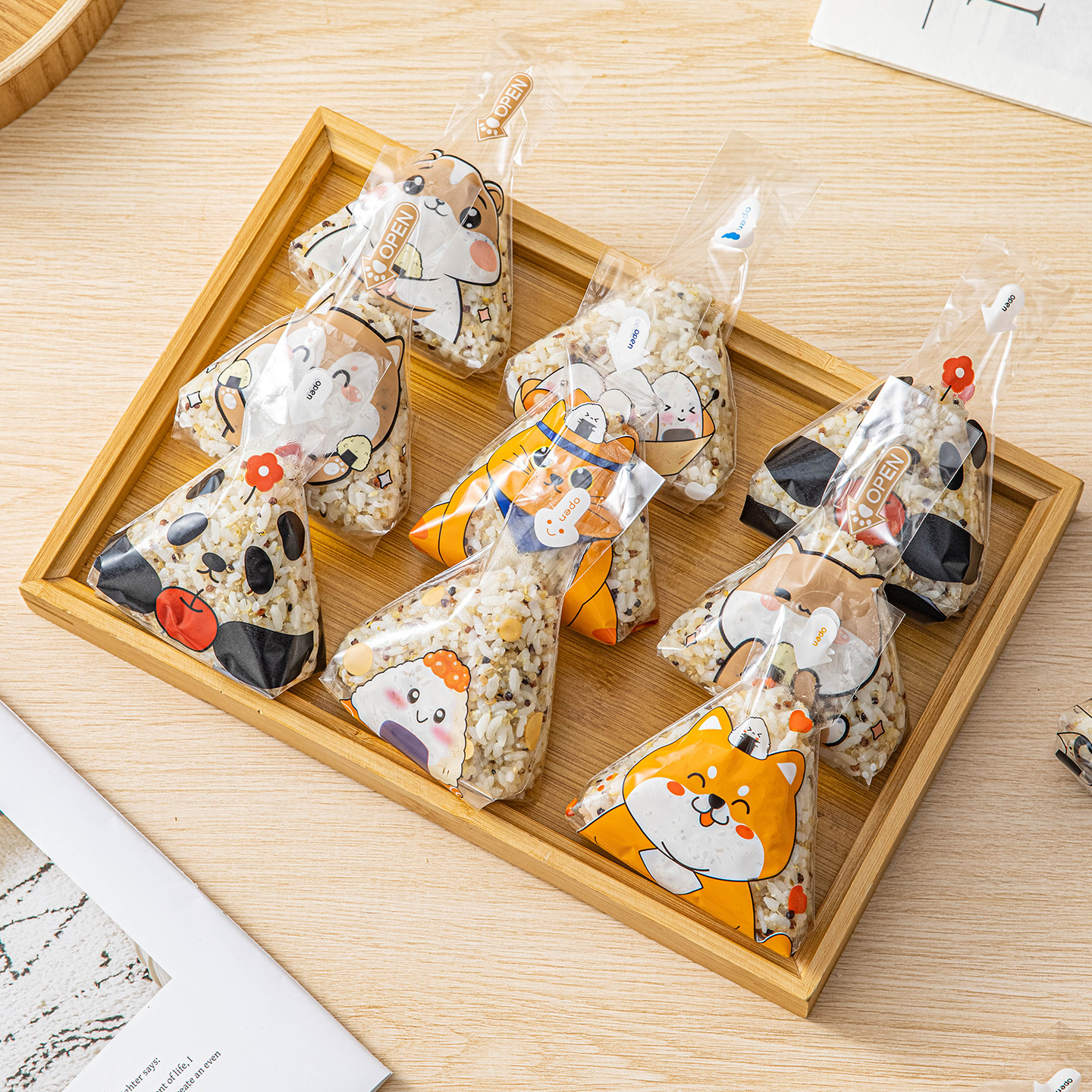 日式三角饭团包装袋专用食品级糯米可微波饭团纸模具打包自制海苔