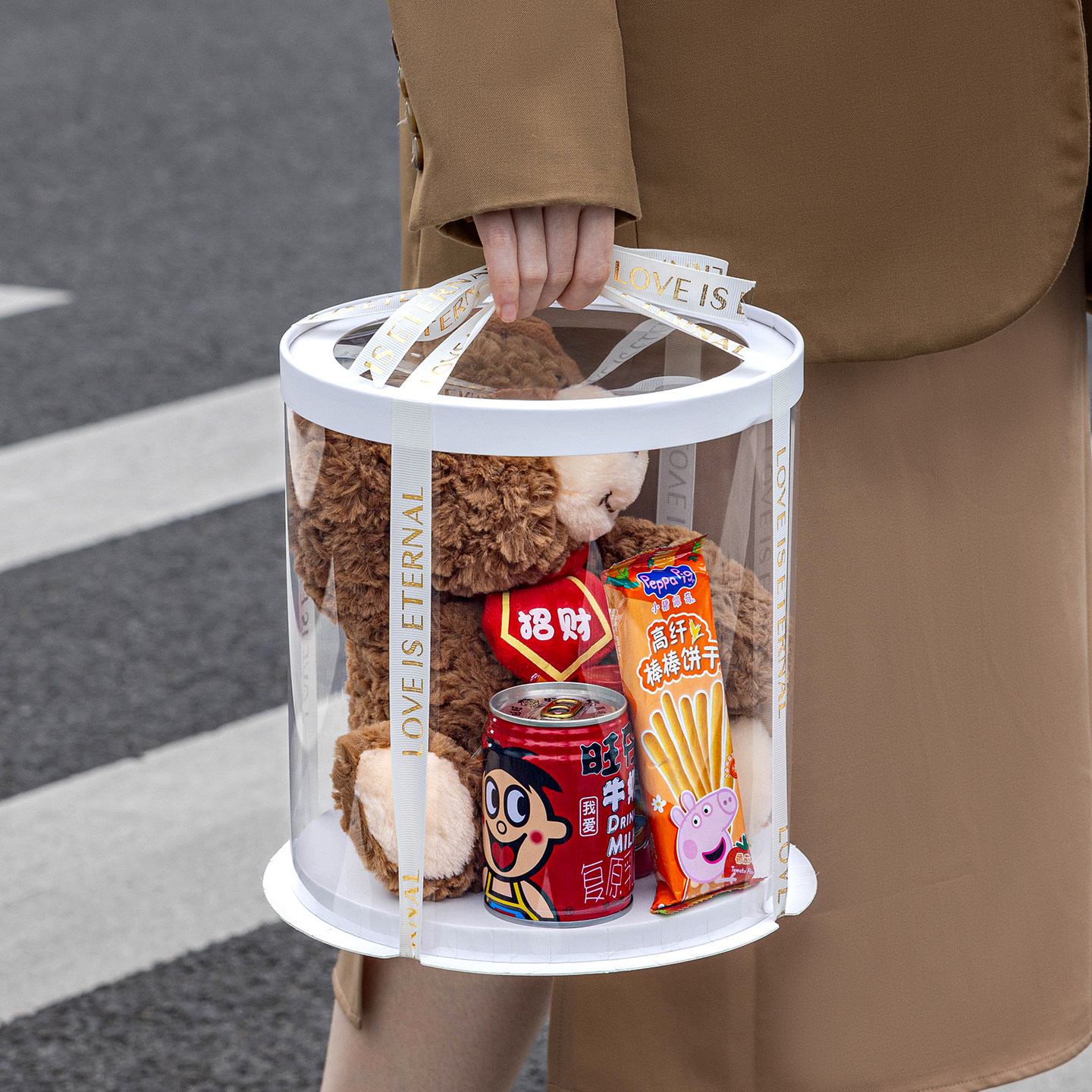 圆形蛋糕盒透明空加高6寸8八六零食礼物品盒子丝带大白黑鲜花