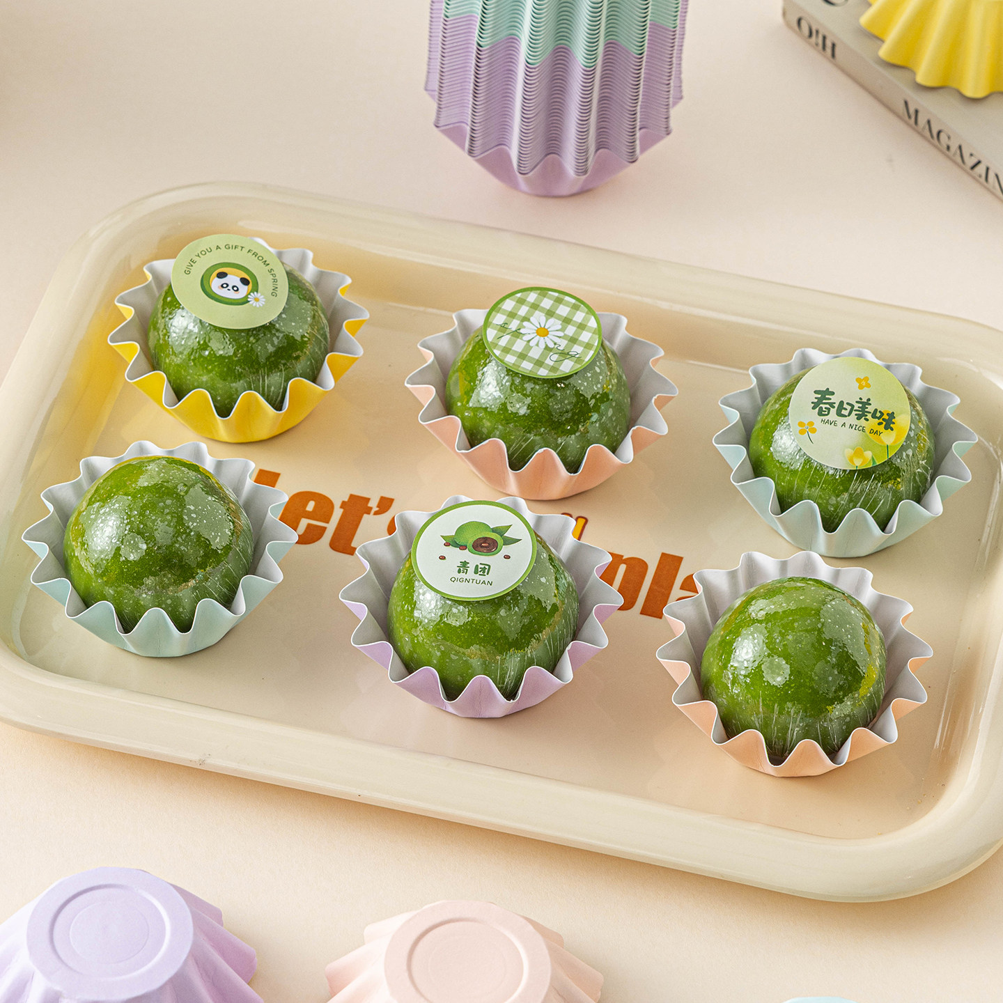 青团纸托雪媚娘硬底托一次性纸杯子蛋糕纸托食品级耐高温大号加厚