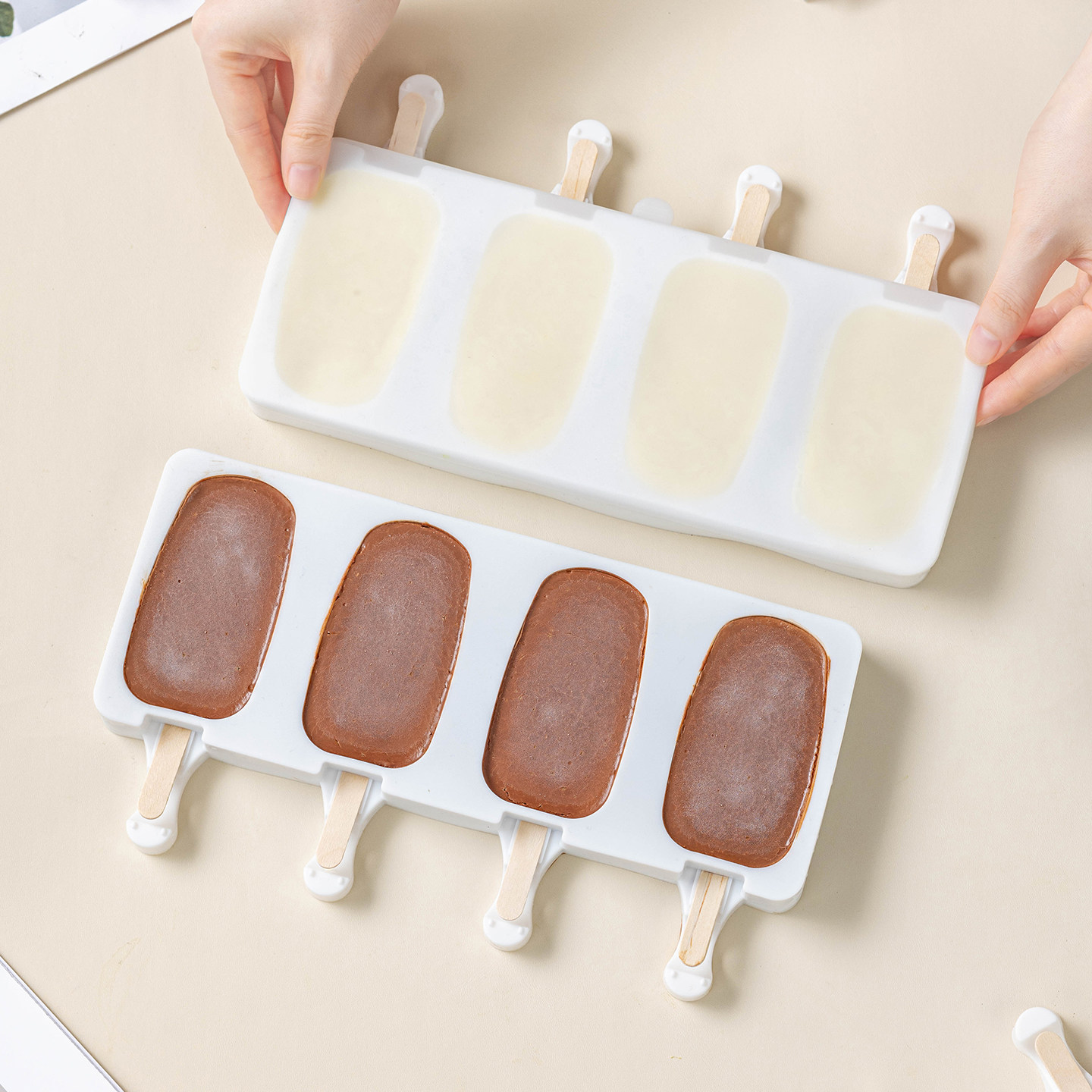 自制雪糕模具神器冰块制冰食品级软硅胶家用做冰棒冰淇淋专用磨具