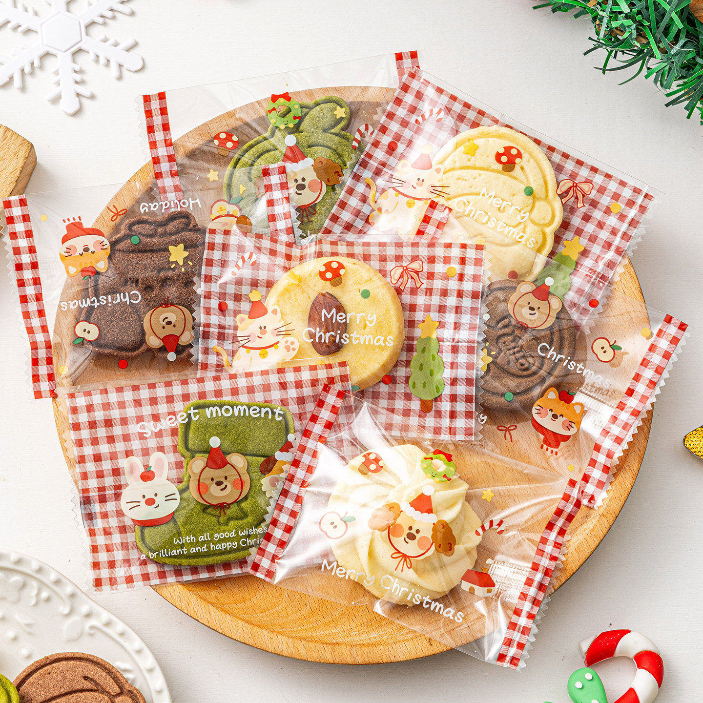 圣诞饼干包装袋机封曲奇雪花酥糖霜糖果袋子独立自封烘焙礼品盒节