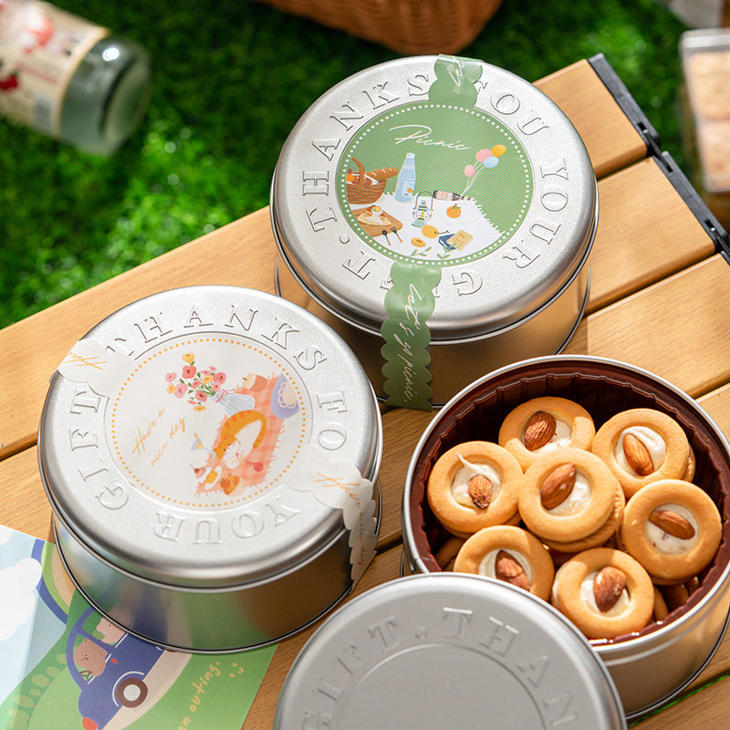 曲奇饼干包装盒子铁盒小空糖果点心甜品春游野餐露营打包食品零食