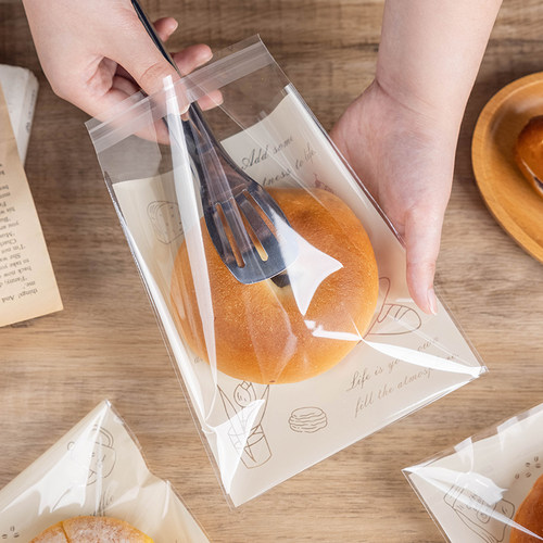 面包包装袋贝果吐司自封粘甜甜圈