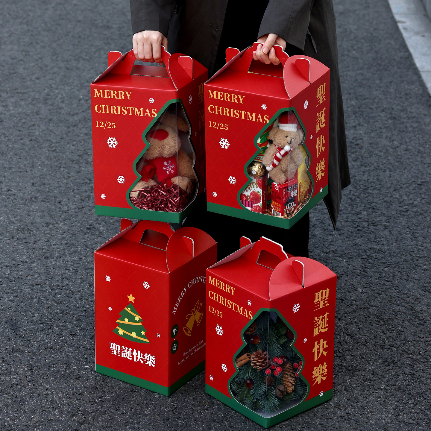 圣诞节礼物盒礼品儿童平安夜苹果袋伴礼打包饼干糖果零食包装大号