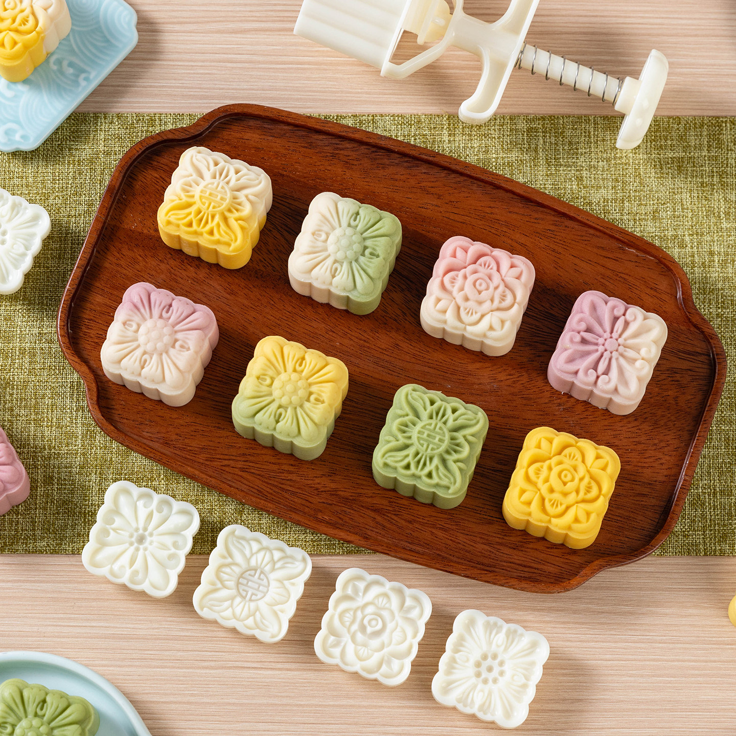 2026新款月饼模具手压式家用按50g75克工磨食品级冰皮绿豆糕点花