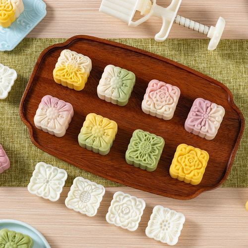 2026新款月饼模具手压式家用按50g75克工磨食品级冰皮绿豆糕点花