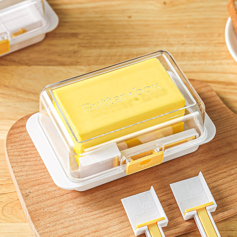 日式黄油切割储存盒保鲜盒子塑料冰箱带盖收纳牛油芝士奶酪切割器