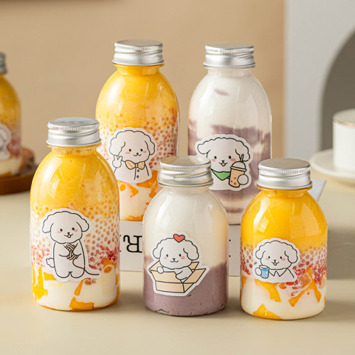 塑料奶茶瓶密封罐pet透明空瓶子杨枝甘露果汁密封容器家用食品级