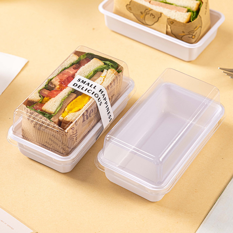 三明治包装盒三文治的包装纸盒子一次性透明便当盒打包蛋糕卷商用