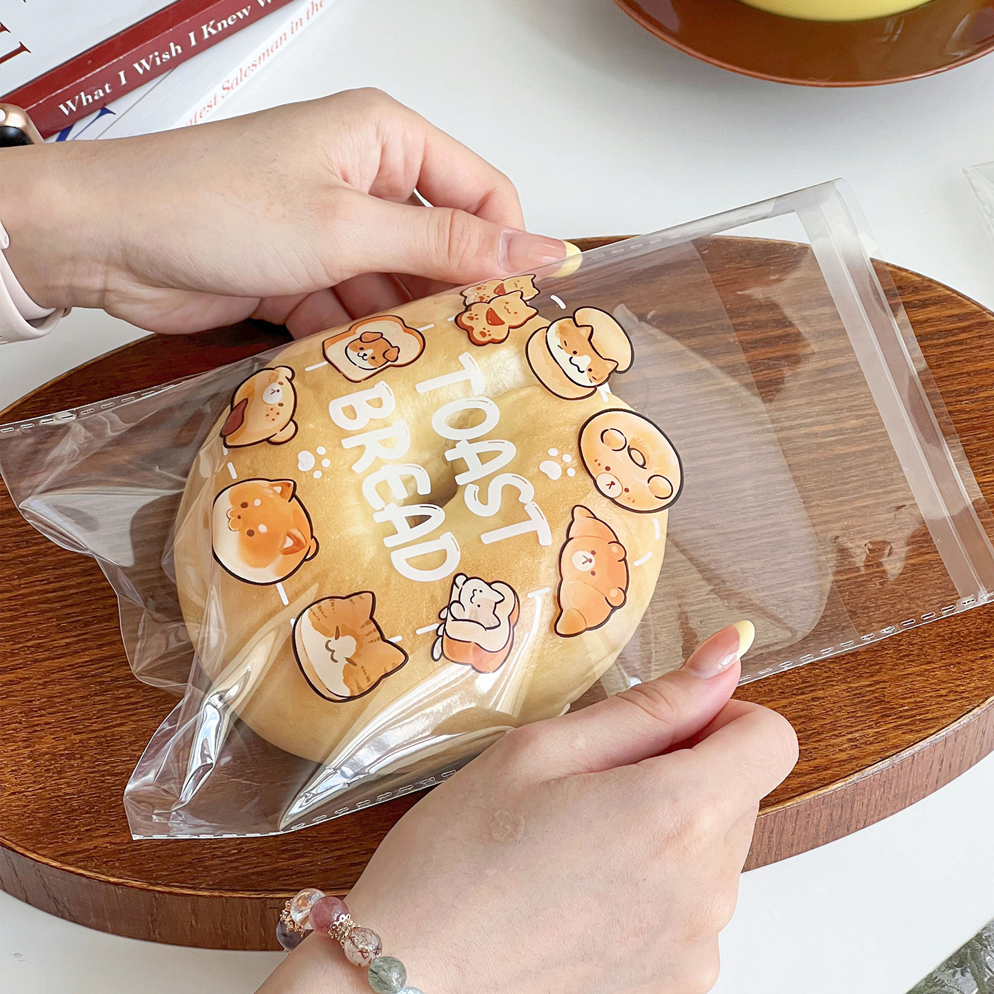 面包包装袋子自封透明自粘独立小食品级吐司贝果烘焙碱水专用打包