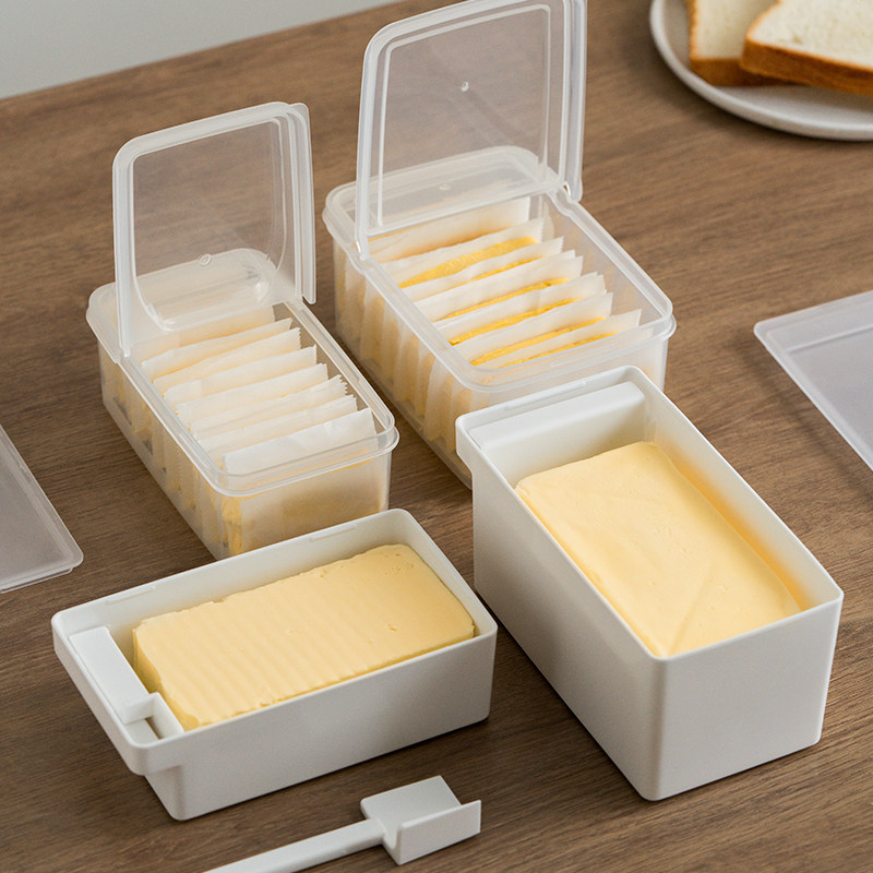 黄油储存盒切割分装收纳盒冰箱保鲜盒食品级冷冻奶酪芝士片分割刀