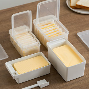 黄油储存盒切割分装收纳盒冰箱保鲜盒食品级冷冻奶酪芝士片分割刀