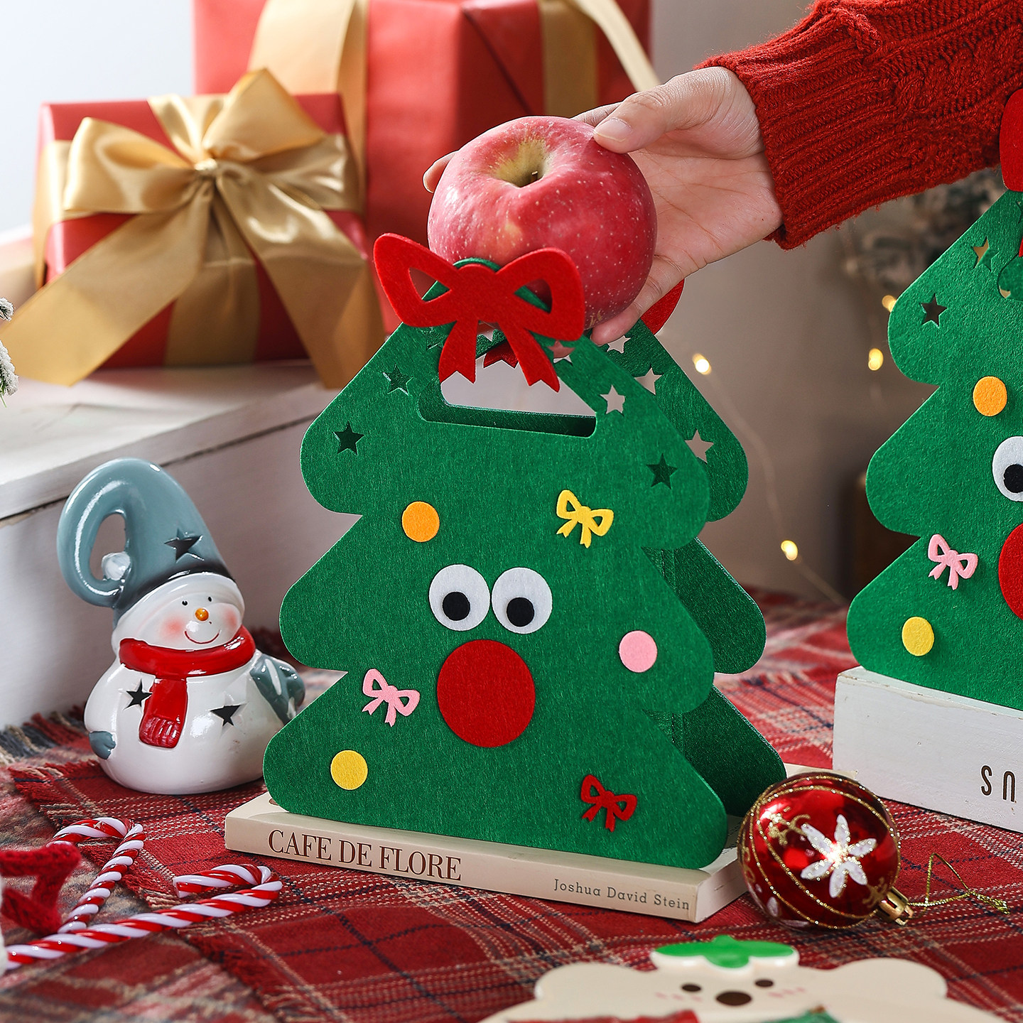 圣诞节礼品袋子苹果包装盒礼物饼干曲奇雪花酥儿童糖果零食空太妃