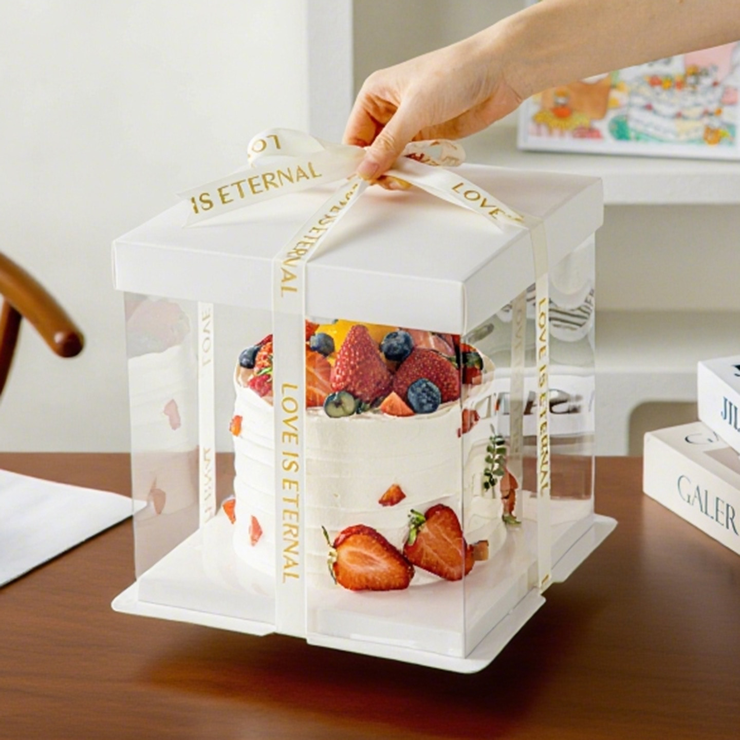 生日蛋糕盒子包装盒透明空零食礼物底托2八寸6寸8六10打包4单个