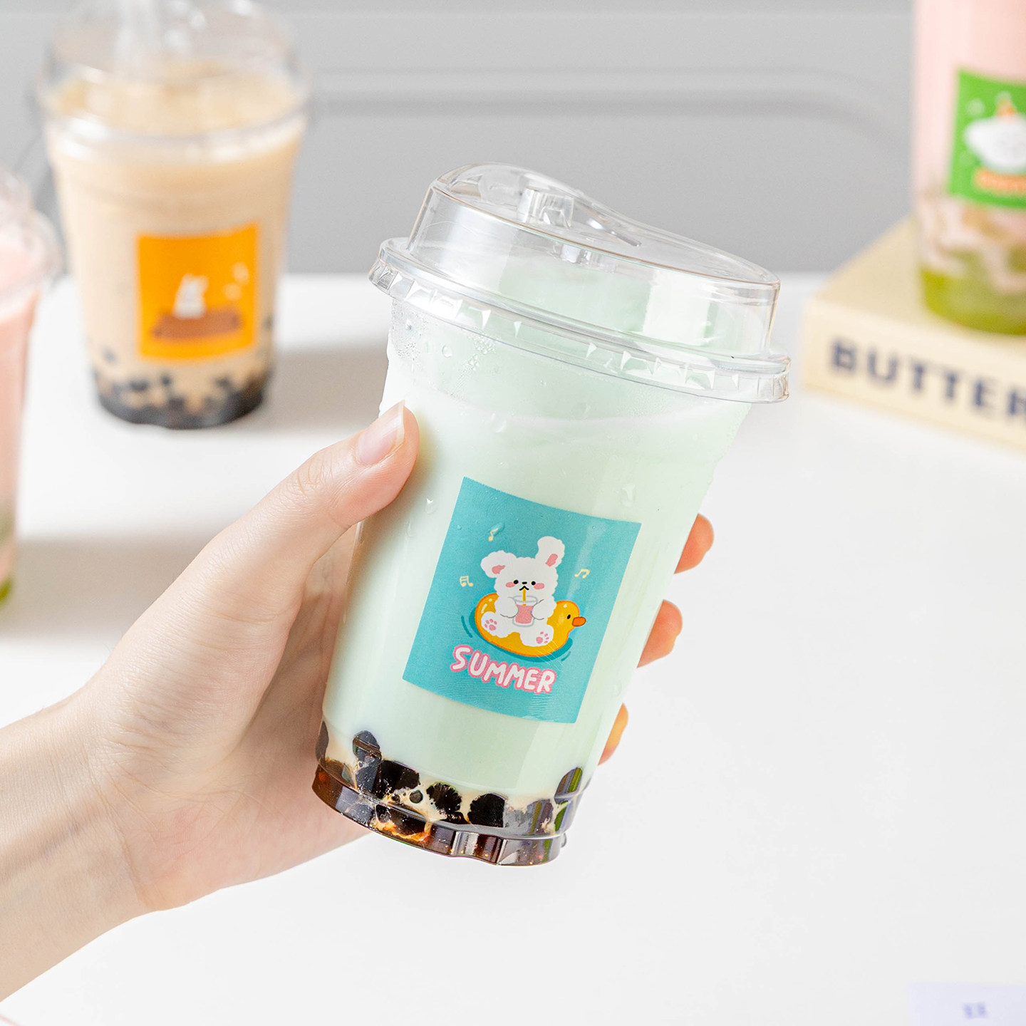 一次性奶茶杯子带盖咖啡杯冷饮料冰杯塑料加厚家用饮品水果茶果汁