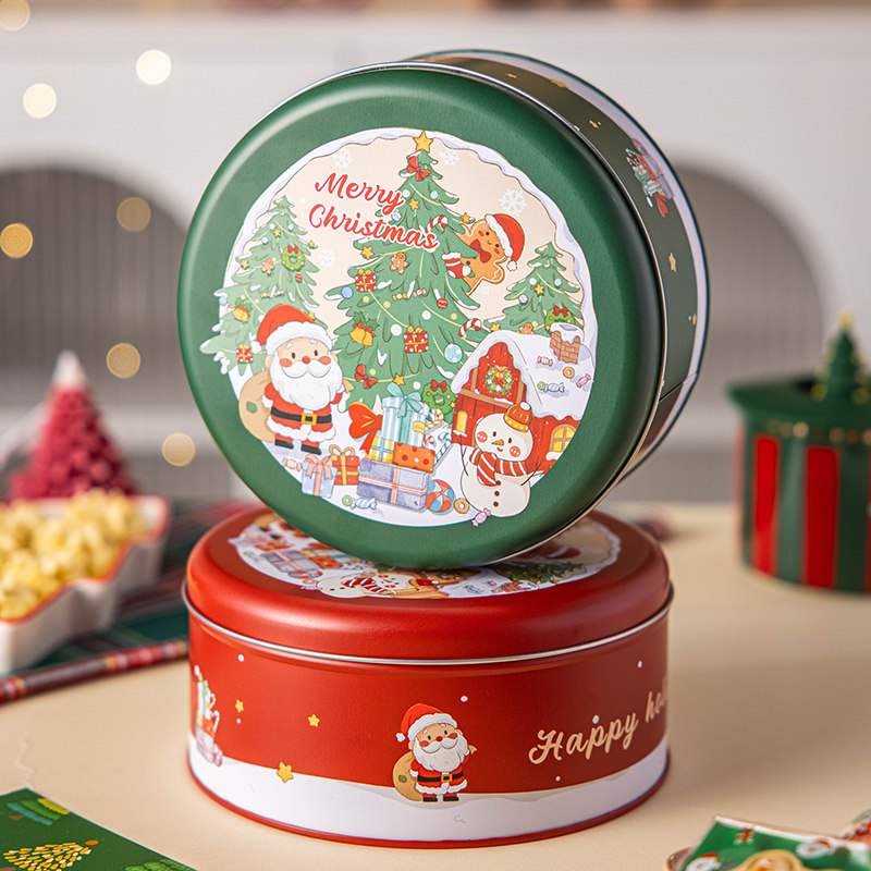 圣诞节礼物盒品伴手包装马口铁空盒小树创意儿童糖果精美铁盒卡通