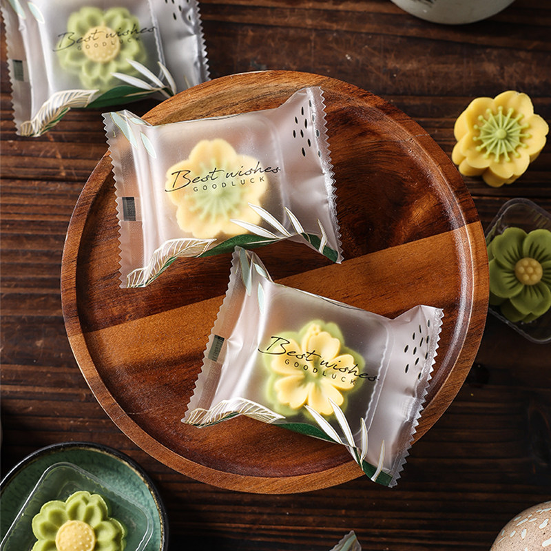 绿豆糕包装袋独立小月饼机封子自带托迷你冰皮30g5克2026盒单食品