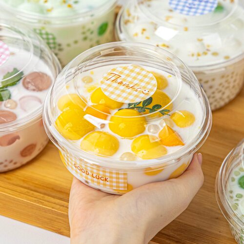 一次性碗打包餐盒塑料品椰奶冻的