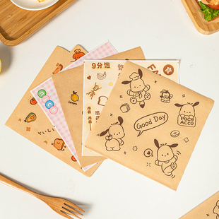 汉堡三明治的包装纸袋子手抓饼煎防油肉夹馍麻糍早餐食品级免折叠