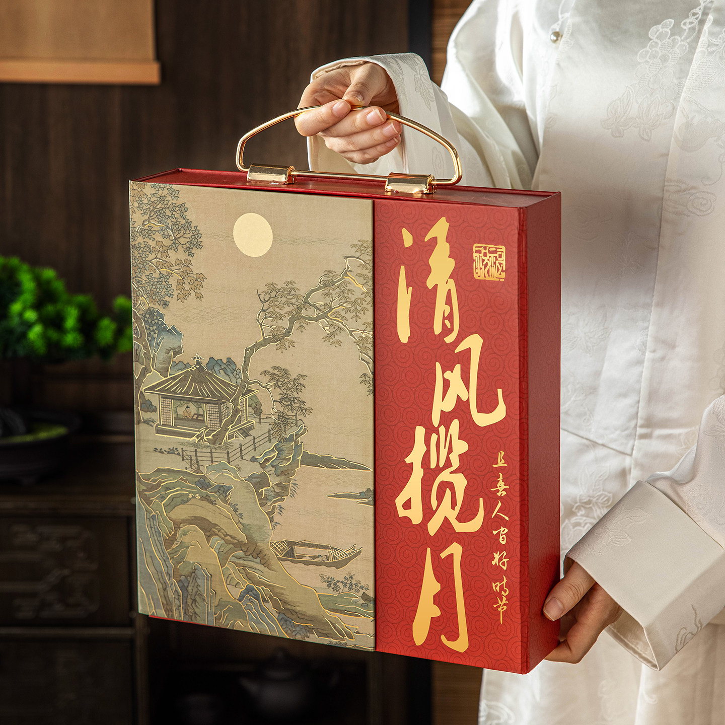 中秋月饼礼盒空盒包装礼品高档节送空子粒级2026年新款定制红国风