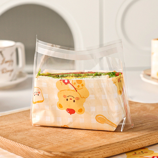 三明治包装纸袋食品级专用的可微波汉堡防油饭团三文治黄油盒小熊