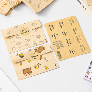 牛皮纸礼品袋打包袋材料自封物料包装袋礼物漫展大容量明信片无料