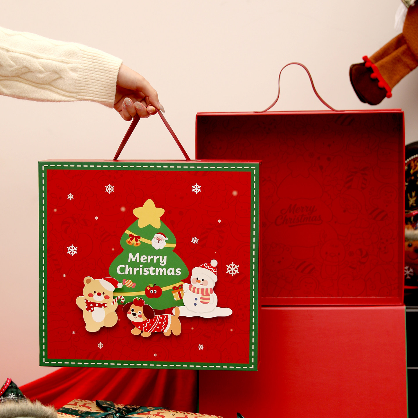 圣诞礼物盒礼品儿童平安夜伴袋礼创意打包饼干糖果零食苹果包装大