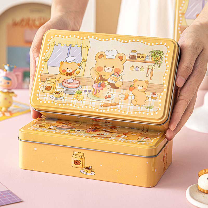 饼干包装盒子曲奇铁盒空收纳罐马口点心糖果烘焙甜品食长方形零食