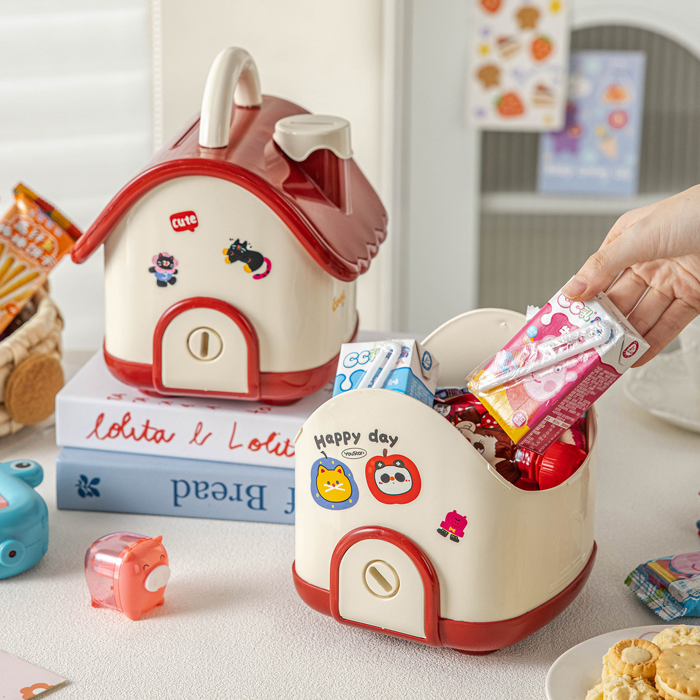 零食礼品礼物盒子包装空箱子糖果饼干大号生日2026手提儿童存钱罐