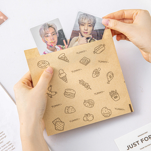 牛皮纸礼品袋打包袋材料自封物料包装袋礼物漫展大容量明信片无料