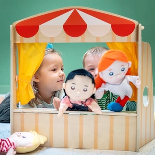 EDUCO桌面手偶剧场儿童戏剧表演便携可折叠幼儿园角色扮演玩道具