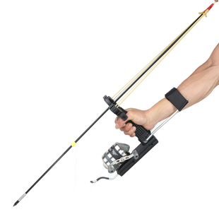 新款射鱼枪打鱼折叠射鱼器碗托弹弓套装鱼镖渔轮鱼射箭器一体弓器