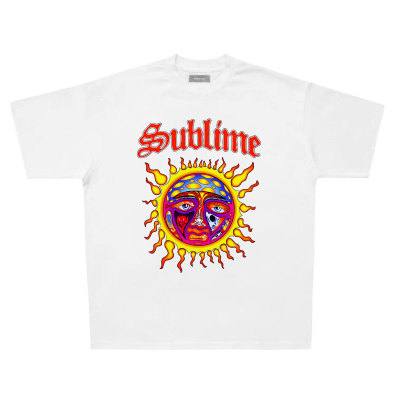 斯卡朋克乐队 Sublime 美式复古 阿美咔叽 太阳图案 摇滚短袖T恤