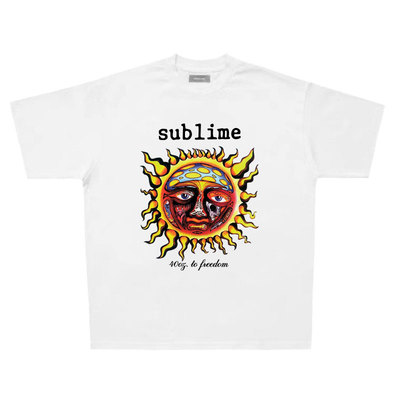 Sublime 40oz. to Freedom 1992 美式复古 雷鬼摇滚白色短袖T恤