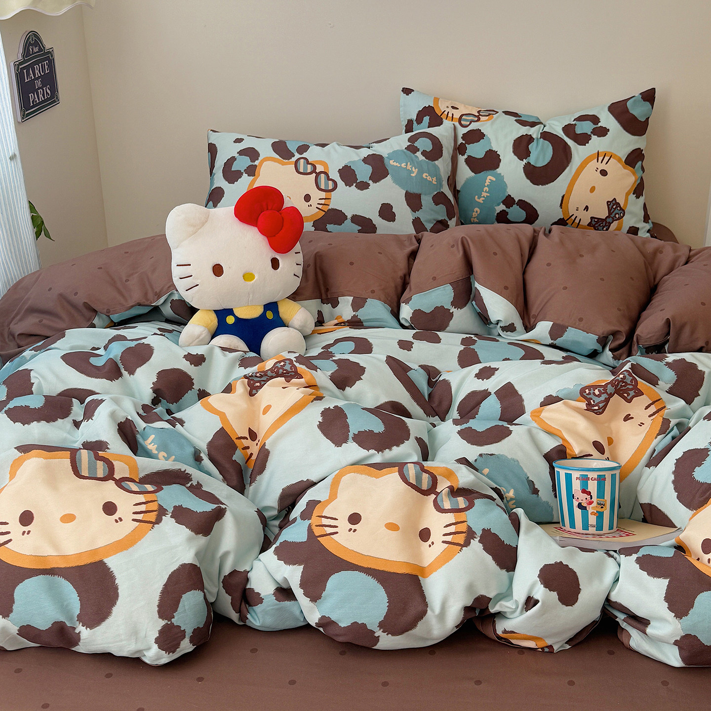 凯蒂猫四件套全棉儿童卧室床品公床品套件/四件套/多