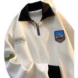 直播华夫格polo领半拉链袖标卫衣外套男女102B-W3838P38，男装卫衣，星座102B-2