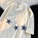 情侣纯棉后包领绣花夏款短袖T恤男女抖音品质102B-T3038P30，男装T恤，星座102B-2