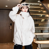 秋防水双拉链休闲运动服男女宽松机能工装美式冲锋衣102B-W738P75，男装工装外套，星座102B-2