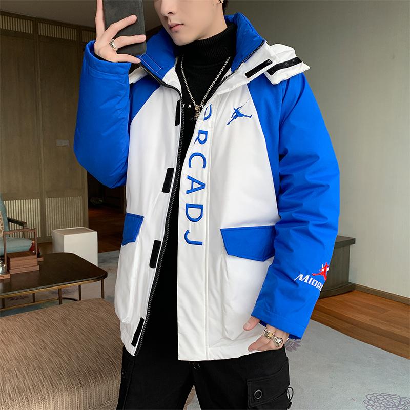 冬羽绒服连帽加厚运动刺绣外套情侣羽绒衣男女潮102B-2Y4090P155，男装羽绒服，星座102B-2