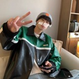 男士欧美潮牌pu棒球服机车皮夹克宽松刺绣秋装上衣102B-JK8073P78，男装夹克，星座102B-2