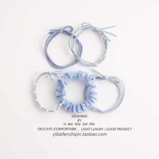 森系五件套小仙女发绳素圈橡皮筋高弹力耐用珍珠头绳女士夏季 成人