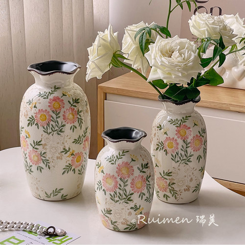 法式复古陶瓷花瓶客厅插花水养