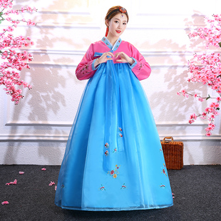 新款古装韩服裙子演出服朝鲜族女团舞蹈舞台服装大长今日常套装