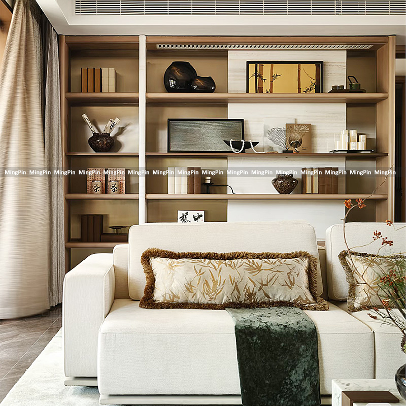 新中式侘寂风书房软装配饰组合