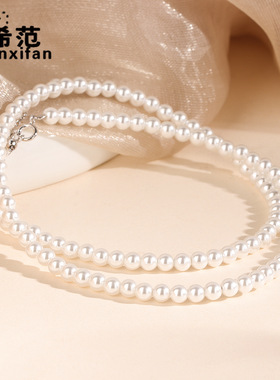 925纯银珍珠项链女裸串珍珠链子f