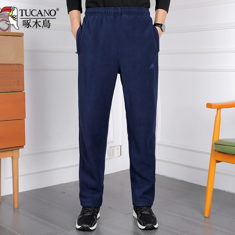 啄木鸟爸爸中老年抓绒休闲裤子