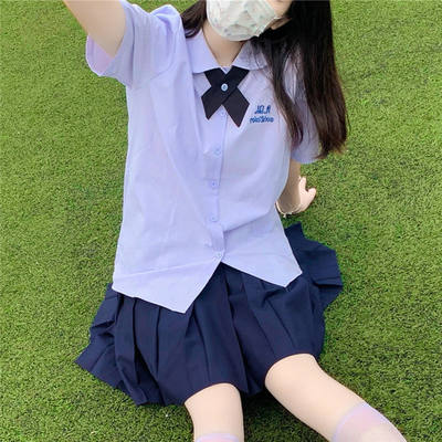 泰国校服套装泰式女孩jk制服娜诺禁忌衬衫短袖夏季高中生毕业班服