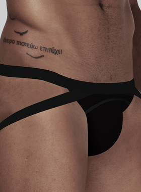 弹性纯色中腰双丁字内裤男 PUMP男士纯棉透气内