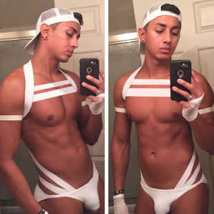 骚受 潮流超紧s诱惑骚时尚 男攻三角低腰u凸窄边小内裤 紧身gay个性